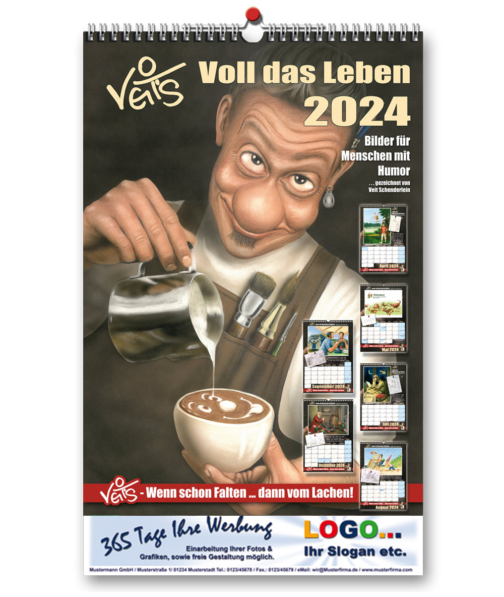 Werbekalender - Veit`S Gute Laune Kalender 2024 mit Ihrem Werbeeintrag