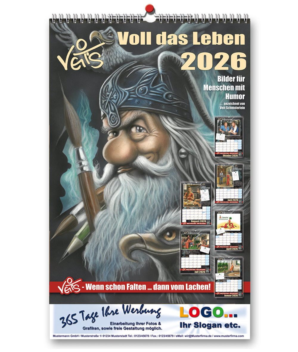 Werbekalender - Veit`S Gute Laune Kalender 2026 mit Ihrem Werbeeintrag
