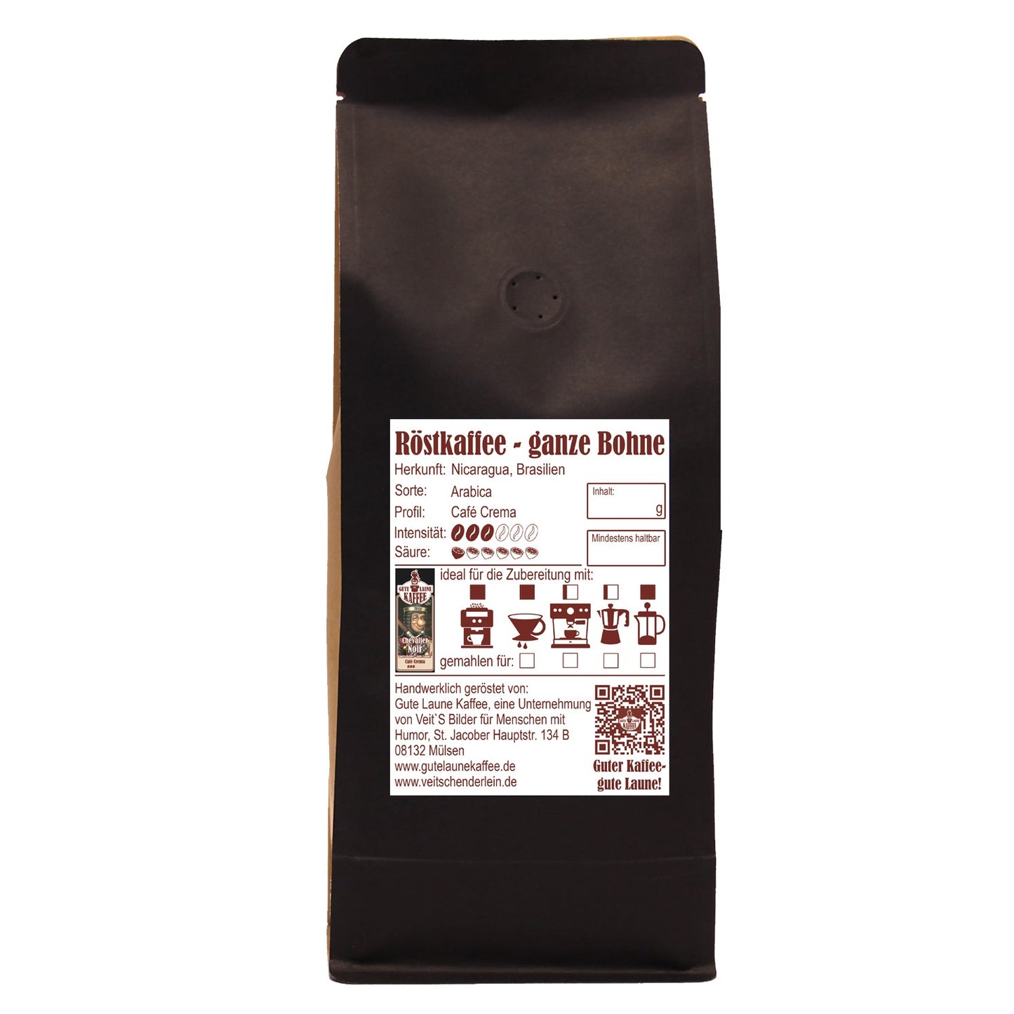 Chevalier Noir, Cafe Crema, Filterkaffee