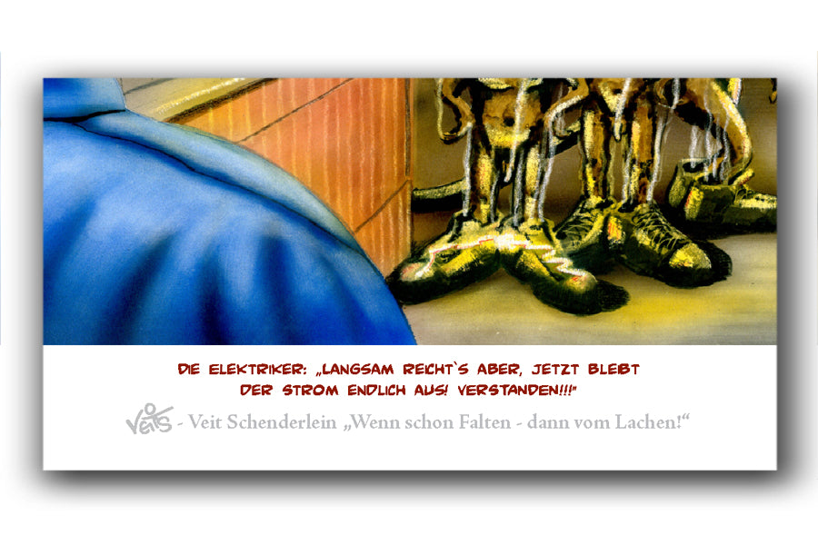 Bild Karikatur Cartoon Elektriker Handwerk