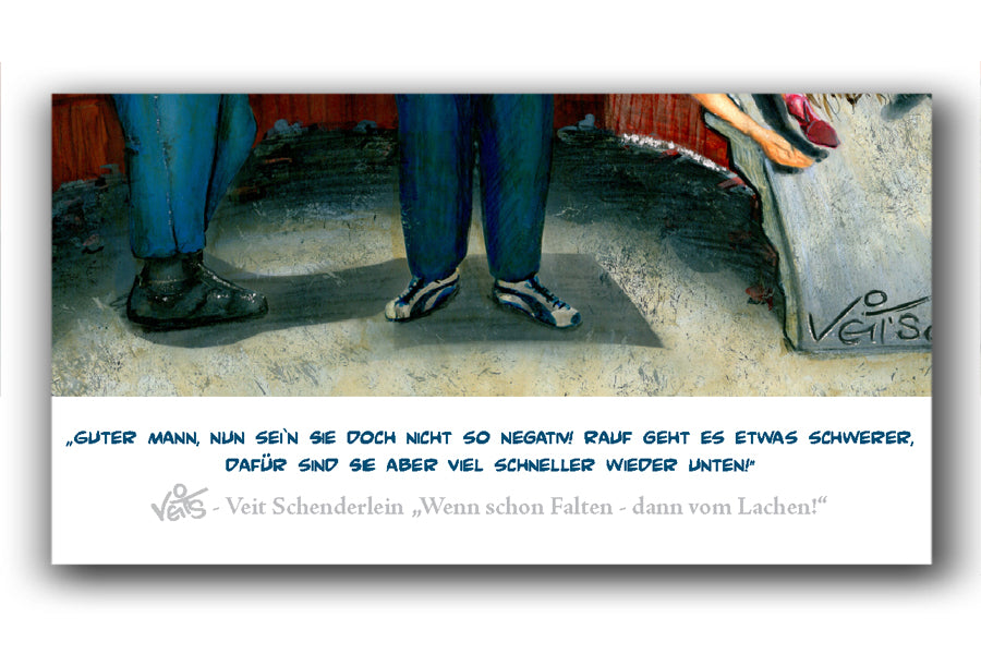 Bild Karikatur Cartoon Hausbau Bau Treppe