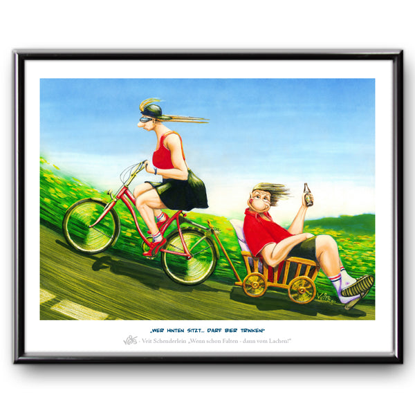 Bild Karikatur Cartoon Fahrrad, Bike, Ausflug Männer