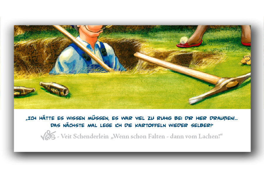 Bild Karikatur Cartoon Garten Gartenarbeit