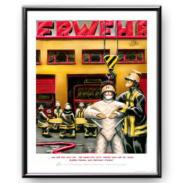 Bild Karikatur Cartoon Feuerwehr Feuerwehrmann
