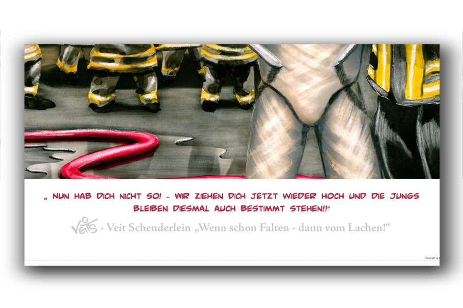 Bild Karikatur Cartoon Feuerwehr Feuerwehrmann