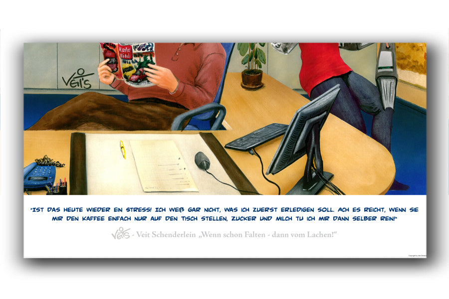 Bild Karikatur Cartoon Büro Chef Sekretärin