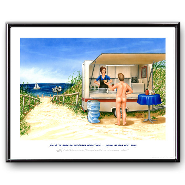 Bild Karikatur Cartoon Urlaub Strand Imbiss