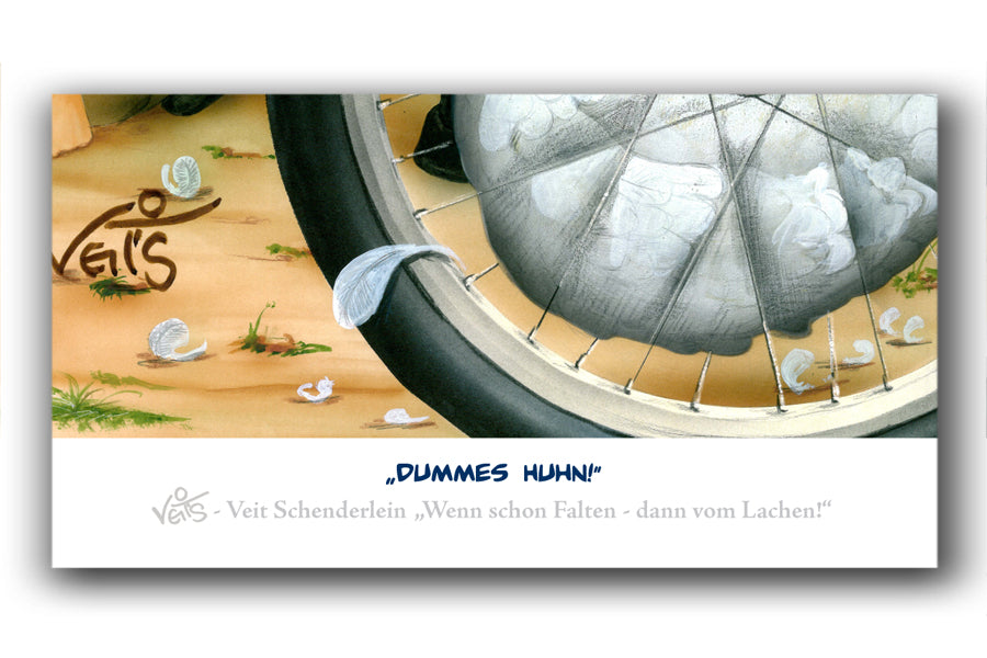 Bild Karikatur Cartoon Fahrrad Hühner Tiere Bike Radsport