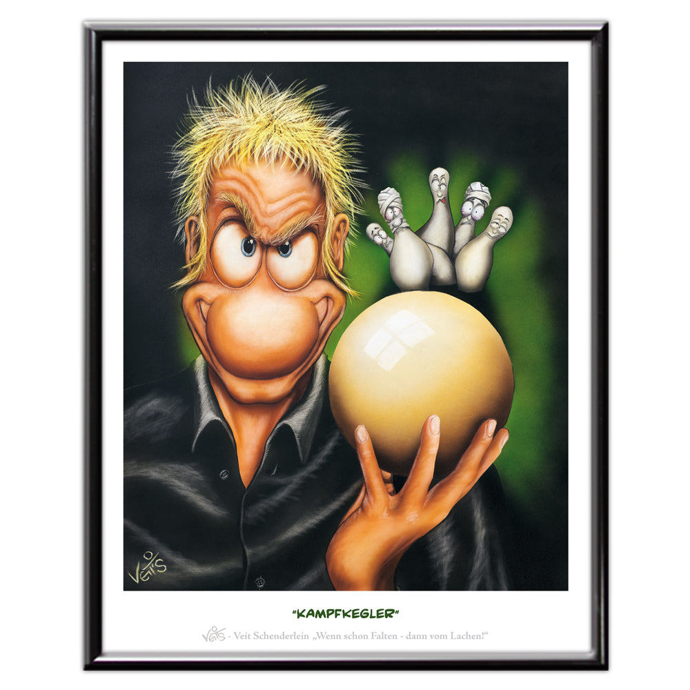Bild Karikatur Cartoon Kegeln Kegelsport