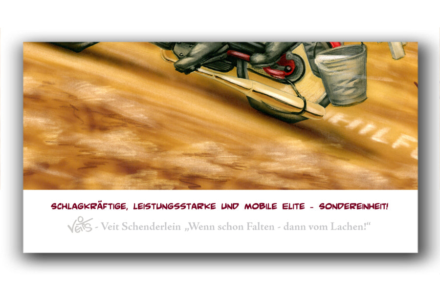 Bild Karikatur Cartoon Feuerwehr Moped