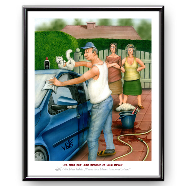 Bild Karikatur Cartoon Männer Auto Optiker