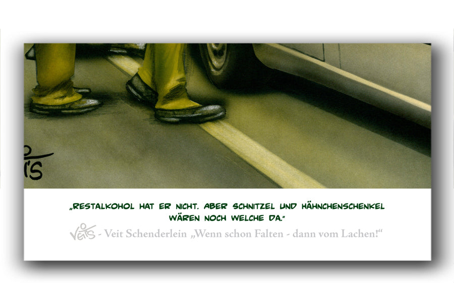 Bild Karikatur Cartoon Verkehrskontrolle Polizei Polizist Partyservice