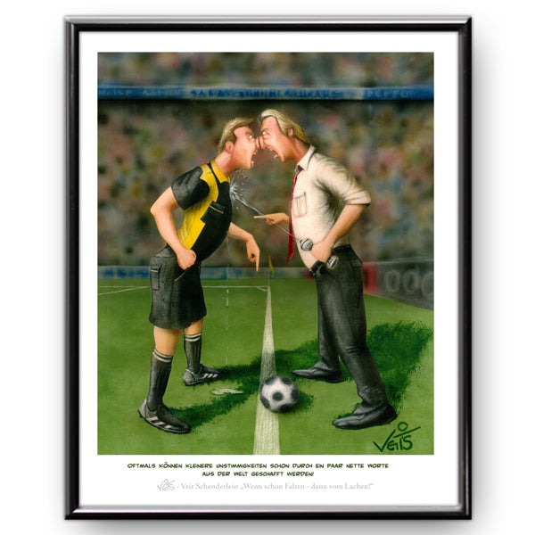 Bild Karikatur Cartoon Fußball Trainer Schiedsrichter