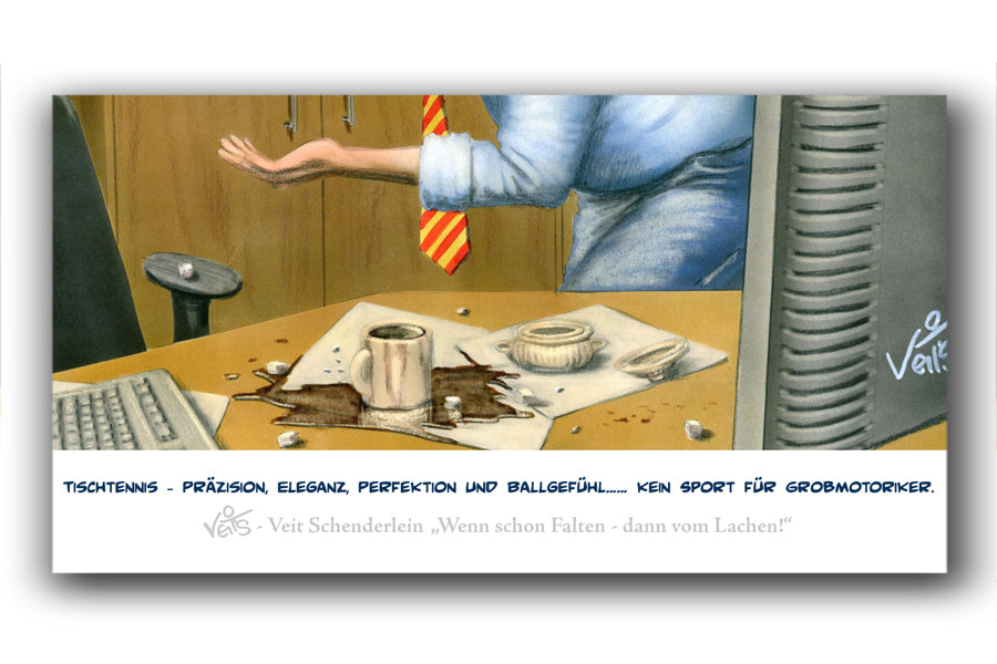 Bild Karikatur Cartoon Tischtennis Sport Büro