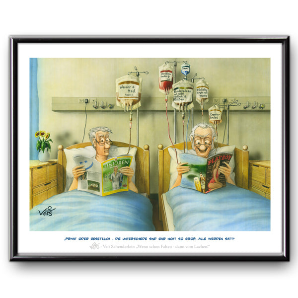 Bild Karikatur Cartoon Krankenpflege Pflege Arzt Patient