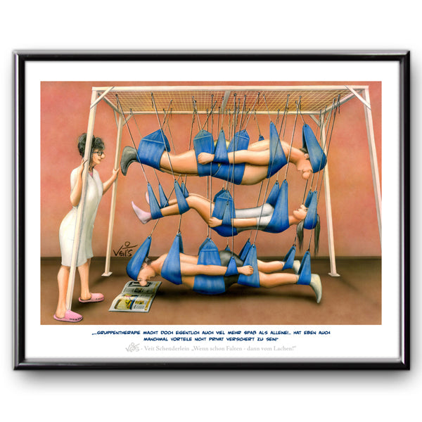 Bild Karikatur Cartoon Physiotherapie Schlingentherapie