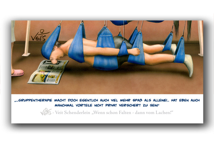 Bild Karikatur Cartoon Physiotherapie Schlingentherapie