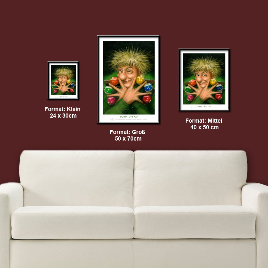 Bild Karikatur Cartoon Billard Billardspieler