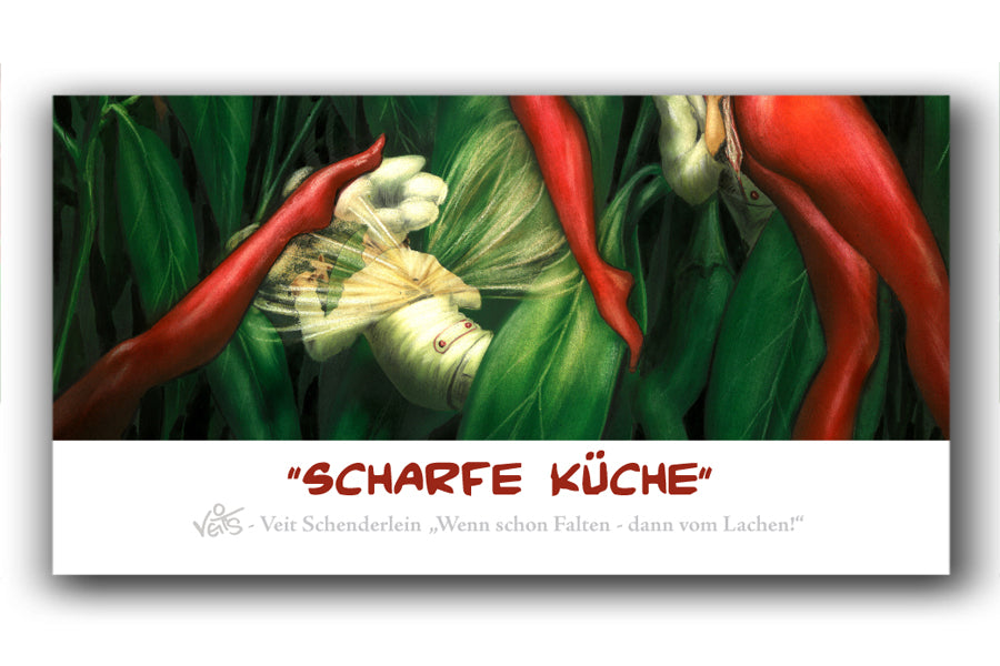 Bild Karikatur Cartoon Küche Koch Peperoni