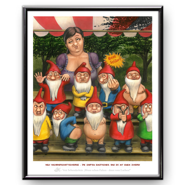 Bild Karikatur Cartoon Garten Gartenzwerge