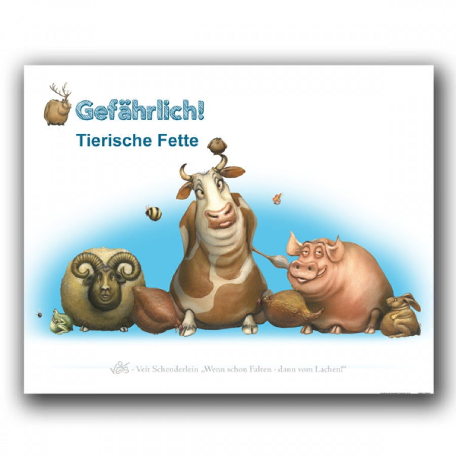 Bild Karikatur Cartoon Ernährung "Tierische Fette"
