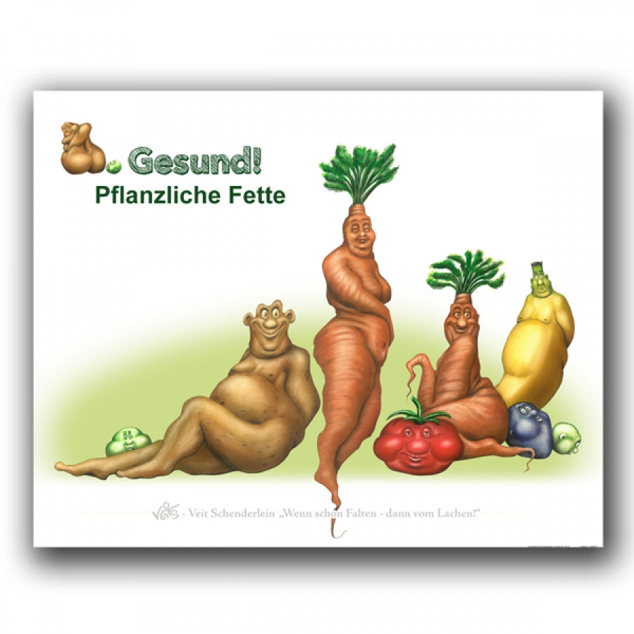 Bild Karikatur Cartoon Ernährung "Pflanzliche Fette"