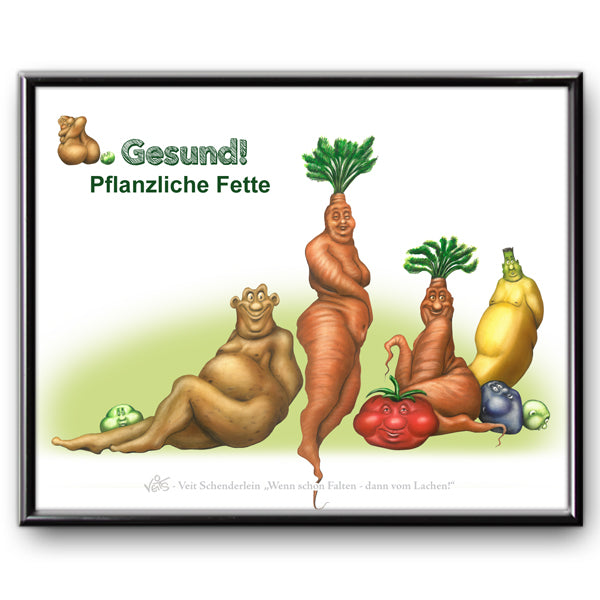 Bild Karikatur Cartoon Ernährung "Pflanzliche Fette"