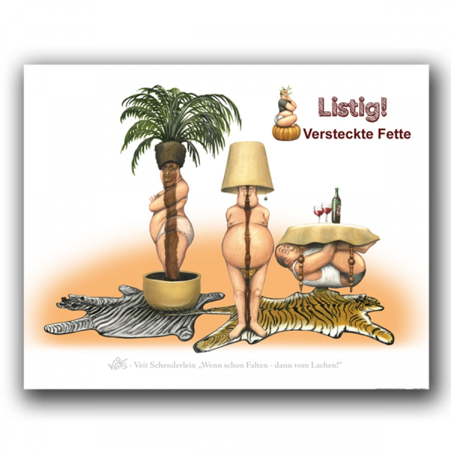 Bild Karikatur Cartoon "Versteckte Fette"