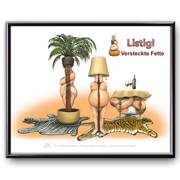 Bild Karikatur Cartoon "Versteckte Fette"