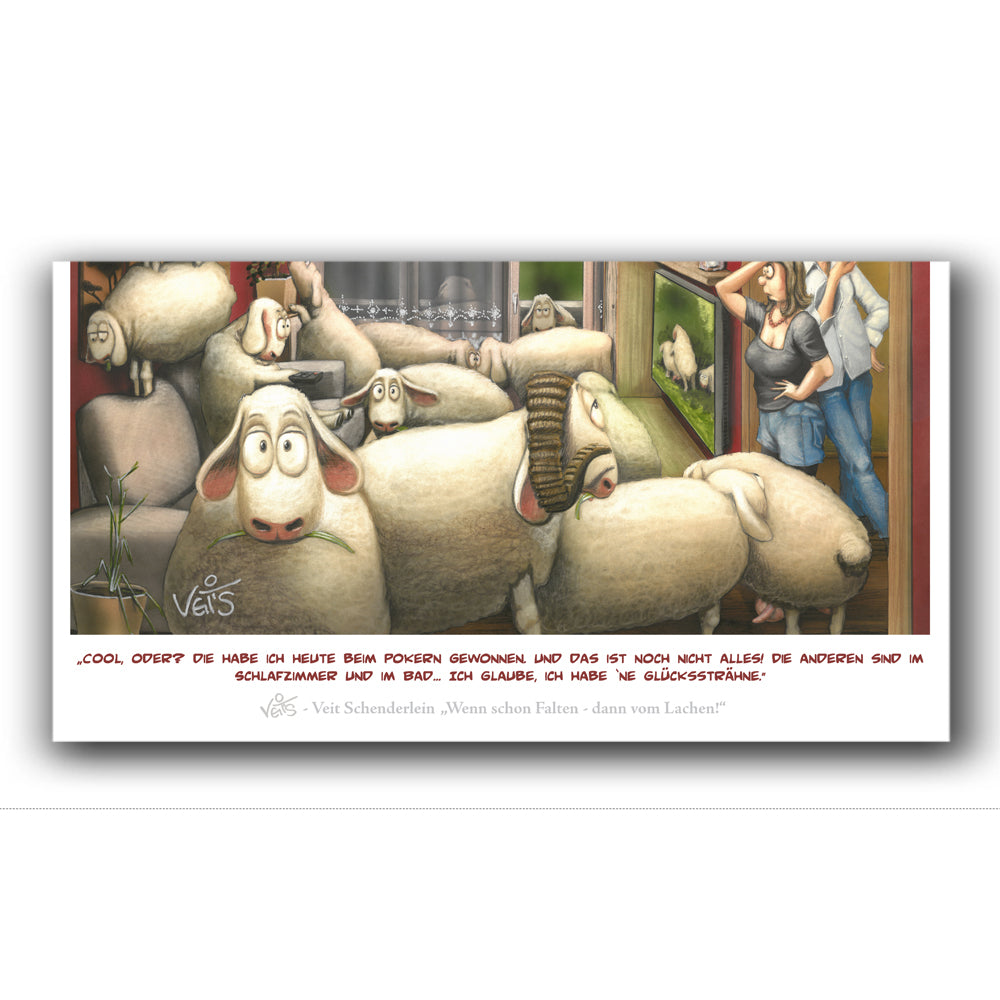 Karikatur Cartoon Pokern Schafe Männer