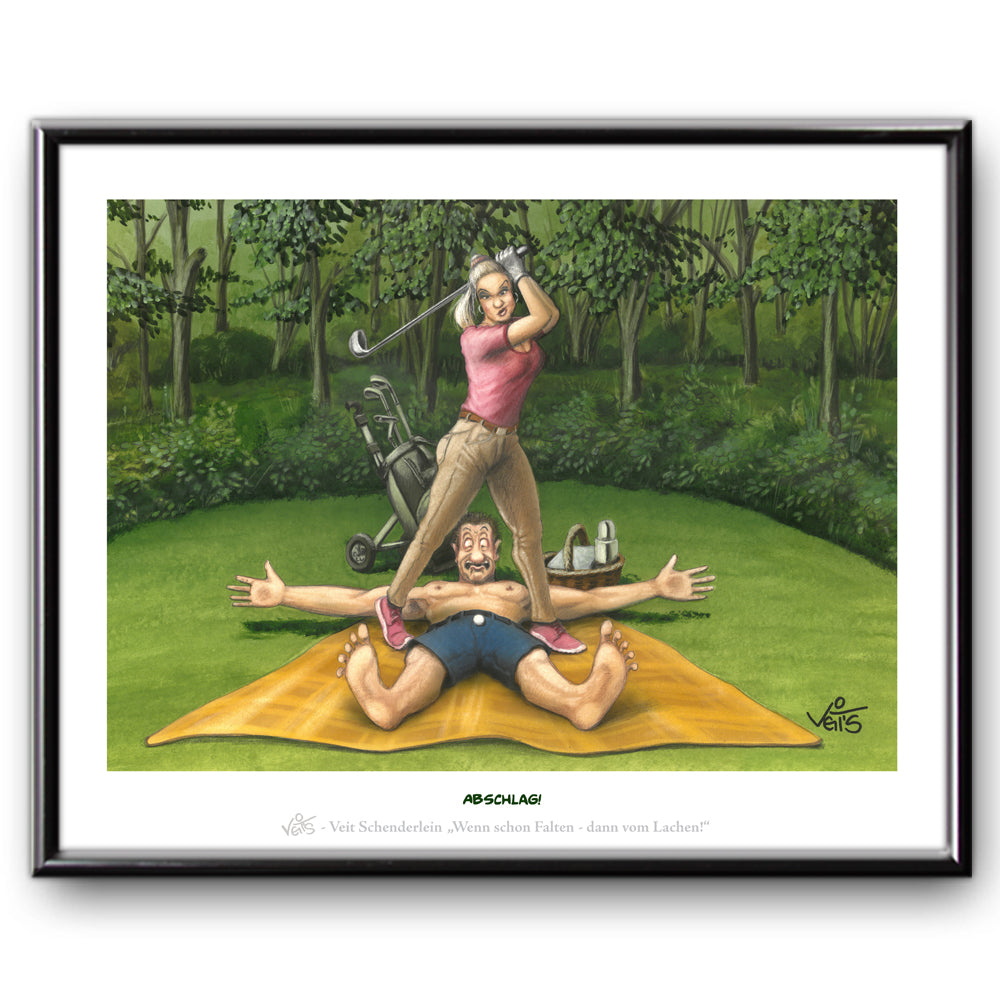 Bild Karikatur Cartoon Golf Golfclub Frauen