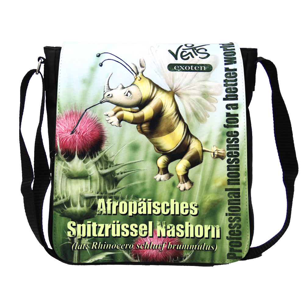 Veit`S Gute Laune Tasche Veit'S Gute Laune Handtasche Schultertasche Emma mit Exoten-Motiv "Veit`S Afropäisches Spitzrüssel Nashorn"