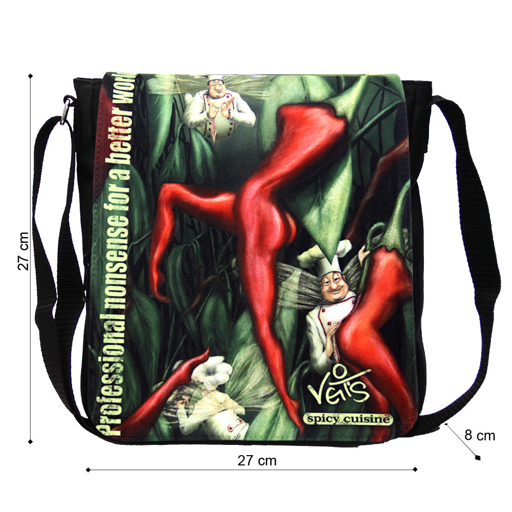 Veit`S Gute Laune Tasche Handtasche Schultertasche Emma mit Motiv "Veit`S spicy cuisine"
