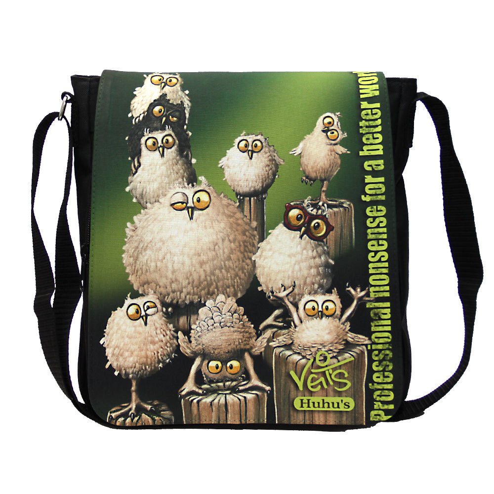 Veit`S Gute Laune Tasche Handtasche Schultertasche Emma mit Eulen-Motiv "Veit`S Huhu`s"