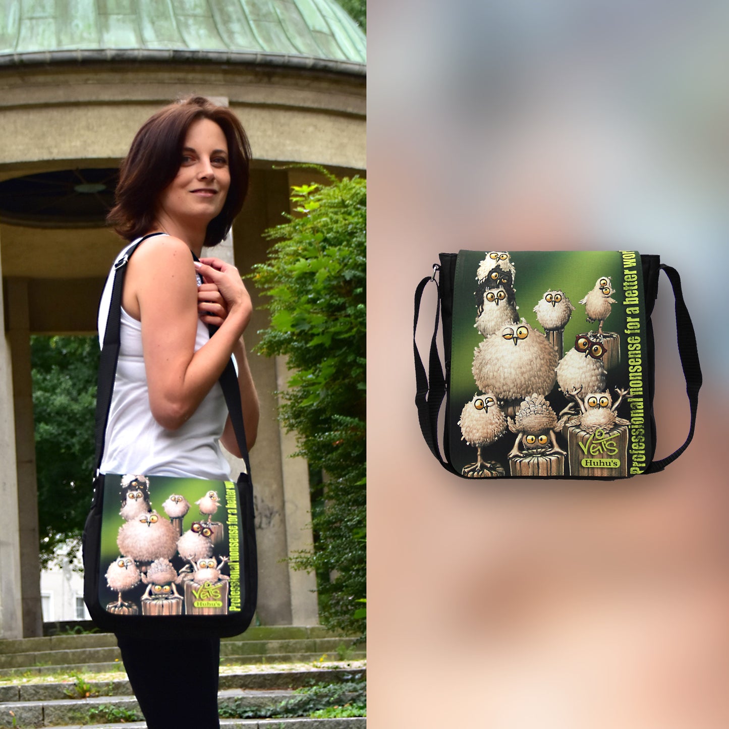 Veit`S Gute Laune Tasche Handtasche Schultertasche Emma mit Katzen-Motiv "Veit`S ROYAL SILLY CATS"