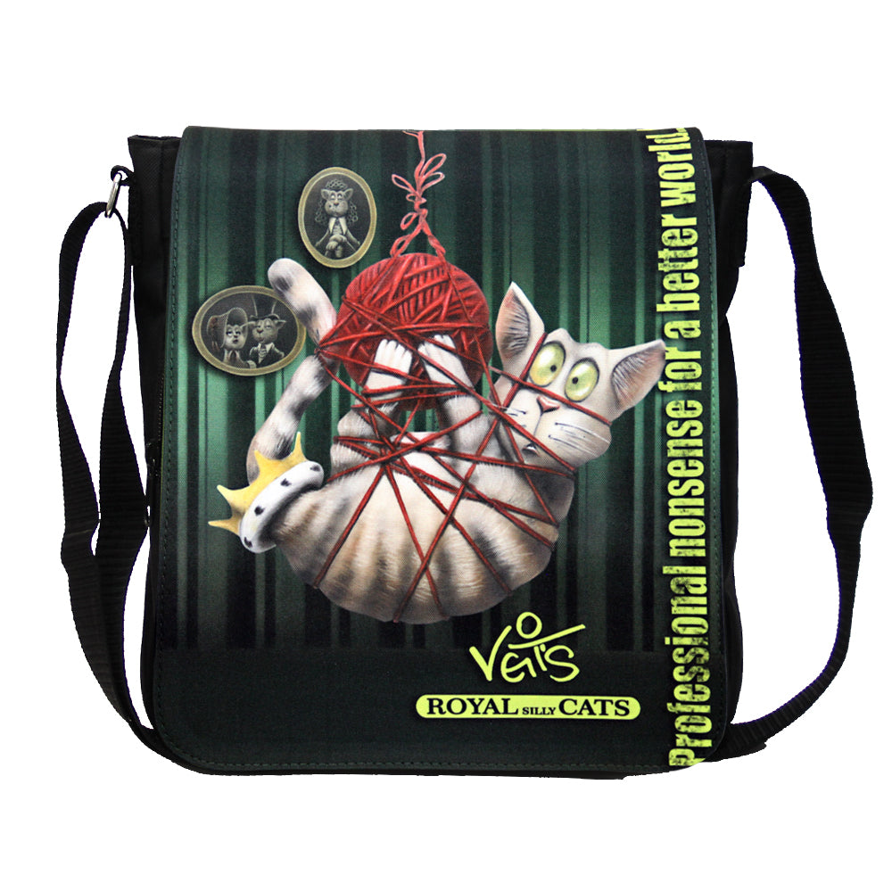 Veit`S Gute Laune Tasche Handtasche Schultertasche Emma mit Katzen-Motiv"Veit`S ROYAL SILLY CATS "Silly Herbert
