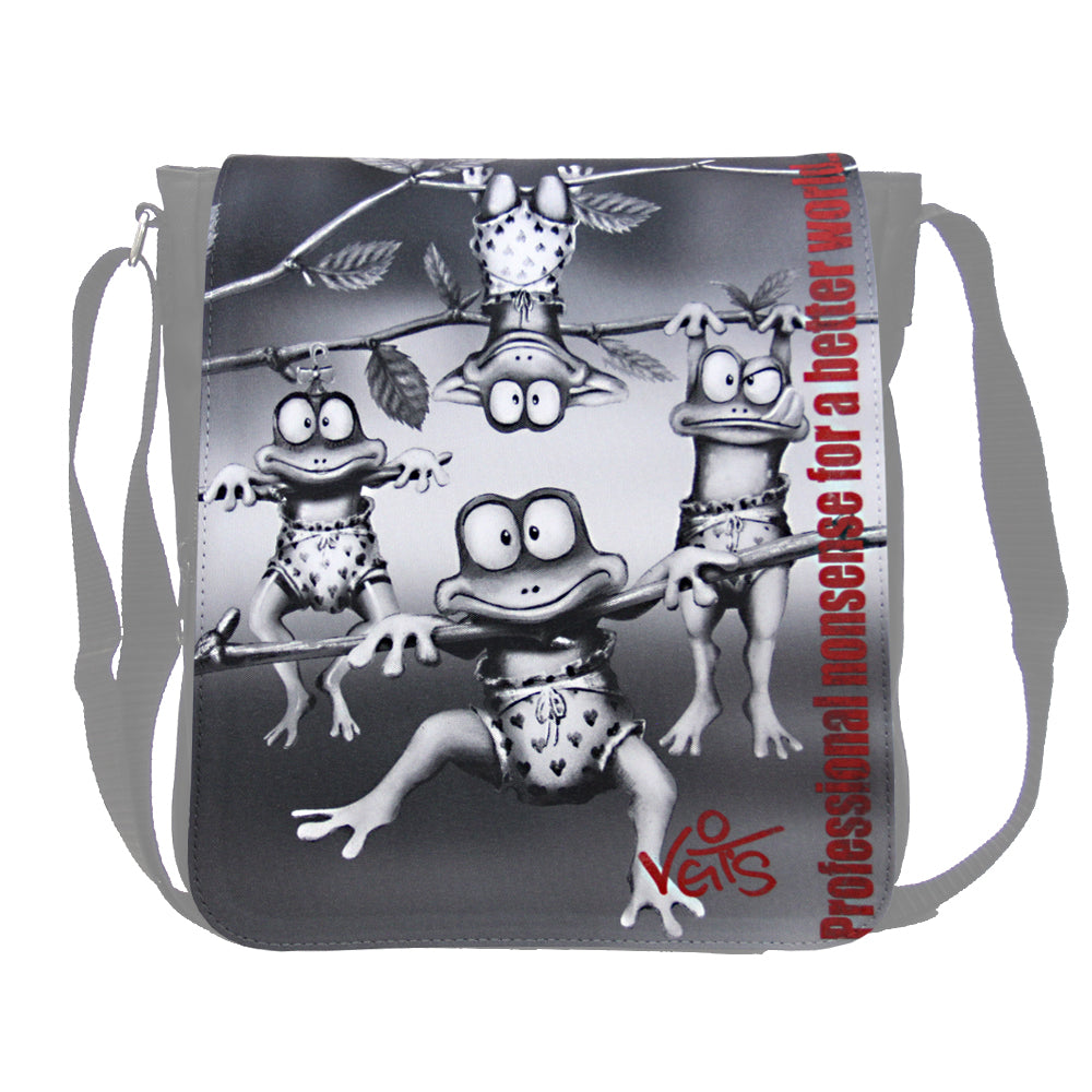 Austauschmotiv Decklasche "Veit`S Kleine Frösche Noir" passend zur Veit`S Handtasche Schultertasche Emma