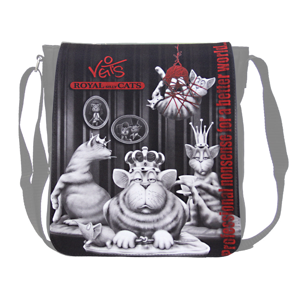Austauschmotiv Decklasche "Veit`S ROYAL SILLLY CATS Noir" passend zur Veit`S Handtasche Schultertasche Emma