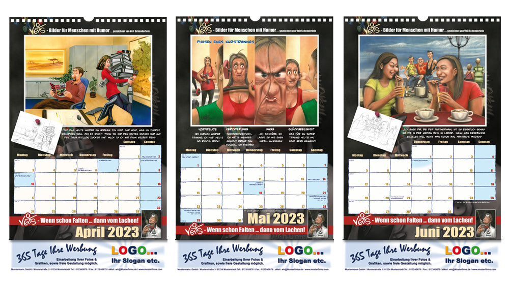 Werbekalender - Veit`S Gute Laune Kalender 2023 ab 20 Stück mit Ihrem Werbeeintrag
