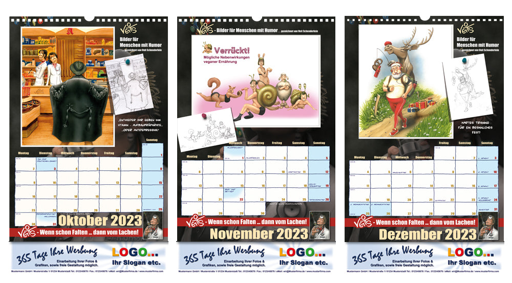 Werbekalender - Veit`S Gute Laune Kalender 2023 ab 20 Stück mit Ihrem Werbeeintrag