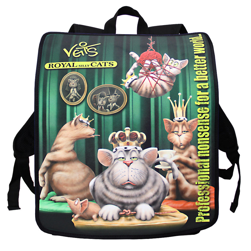 Veit'S Gute Laune Rucksack mit Katzen-Motiv "Veit`S ROYAL SILLY CATS"