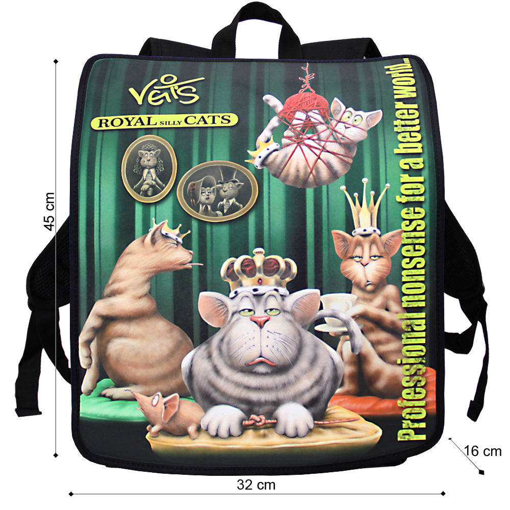 Veit'S Gute Laune Rucksack mit Katzen-Motiv "Veit`S ROYAL SILLY CATS"
