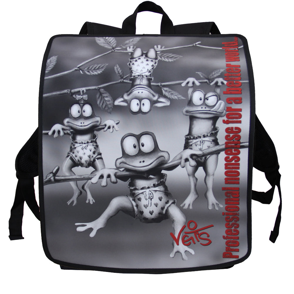 Veit'S Gute Laune Rucksack mit Motiv "Veit`S Kleine Frösche Noir"