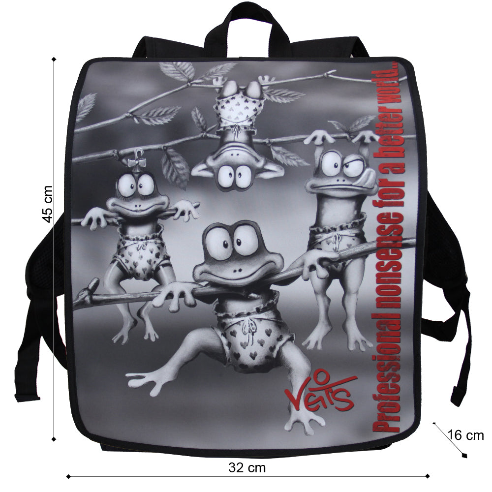 Veit'S Gute Laune Rucksack mit Motiv "Veit`S Kleine Frösche Noir"