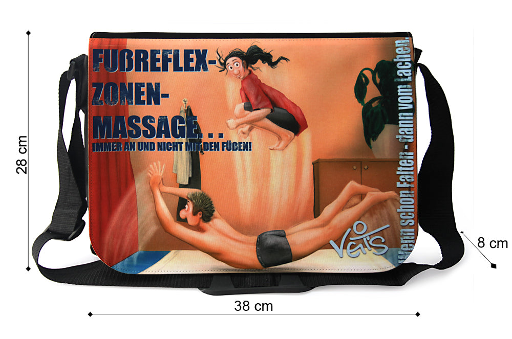 Veit`S Gute Laune Tasche, Schultertasche, Laptoptasche mit Motiv "Physiotherapie Fußreflexzonenmassage"