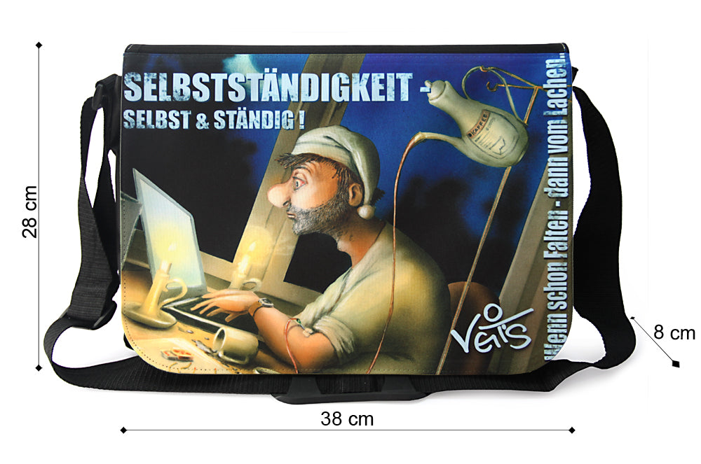 Veit`S Gute Laune Tasche, Schultertasche, Laptoptasche, mit Motiv "Selbständigkeit"