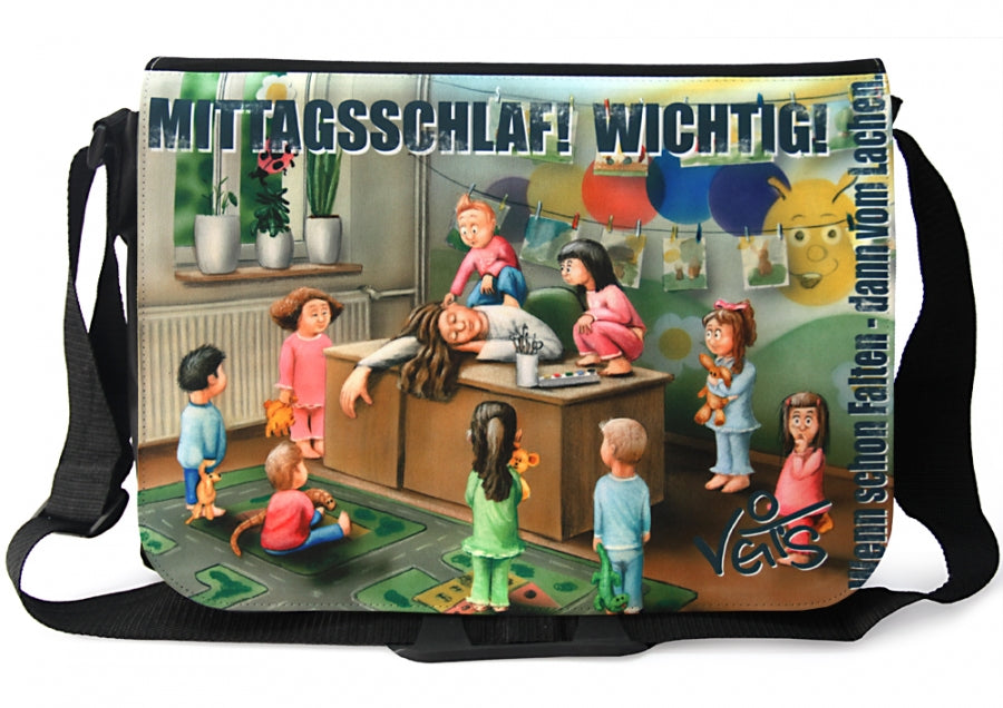 Veit`S Gute Laune Tasche, Schultertasche, Laptoptasche mit Motiv "Kindergarten Mittagsschlaf"
