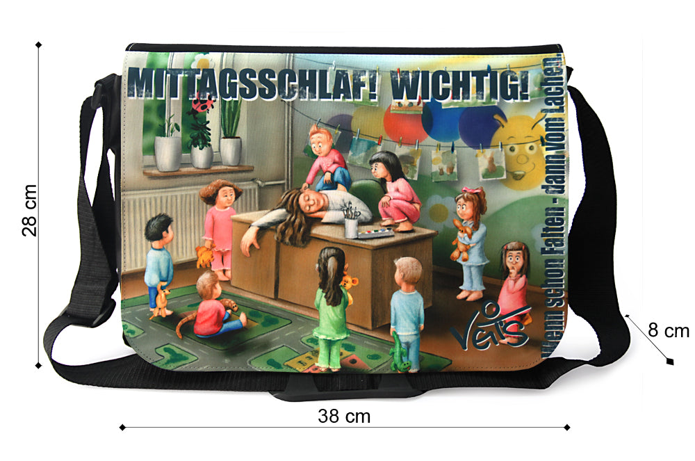 Veit`S Gute Laune Tasche, Schultertasche, Laptoptasche mit Motiv "Kindergarten Mittagsschlaf"