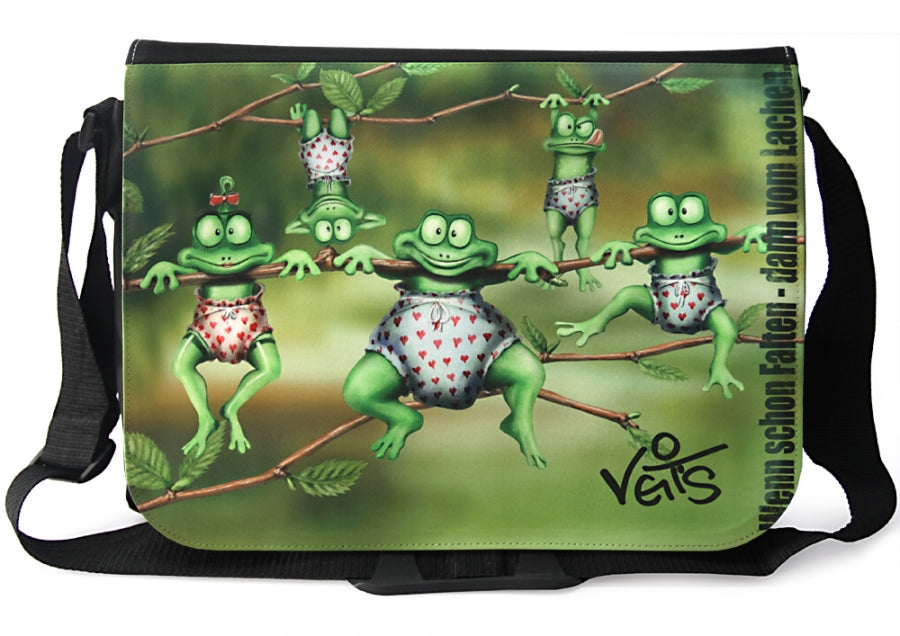 Tasche Schultertasche Laptoptasche "Kleine Frösche" Veit'S Gute Laune Tasche