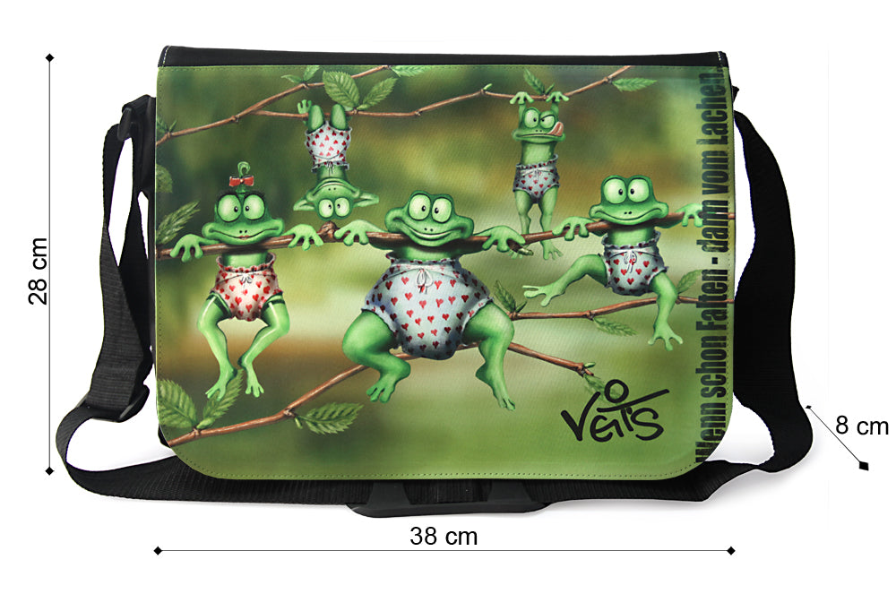 Tasche Schultertasche Laptoptasche "Kleine Frösche" Veit'S Gute Laune Tasche